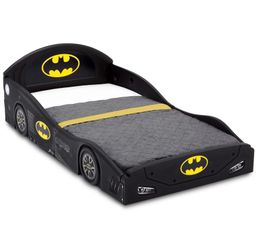 Batman Batmobile Car Sleep and Play Toddler Bed with Attached Guardrails by Delta Children
