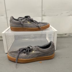 Puma Suede Winter Gum sneaker in steel grey with a gum sole