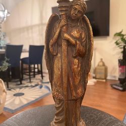 Vintage Bombay Gold Resin Guardian Angel Candle Holders
