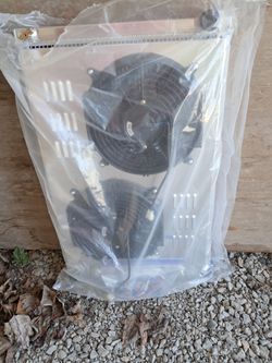 new chevy 350  aluminum radiator with electric fans