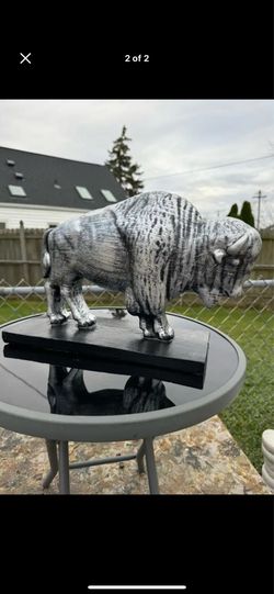 The silver buffalo statue
