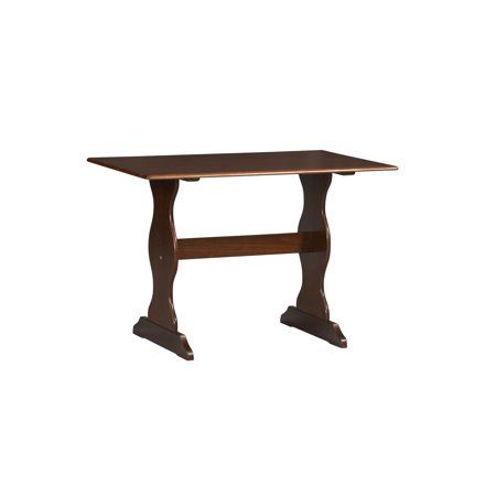 Linon Chelsea Casual Dining Breakfast Nook Table, Walnut Finish