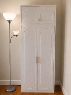 White Metal Storage Cabinet/ Wardrobe