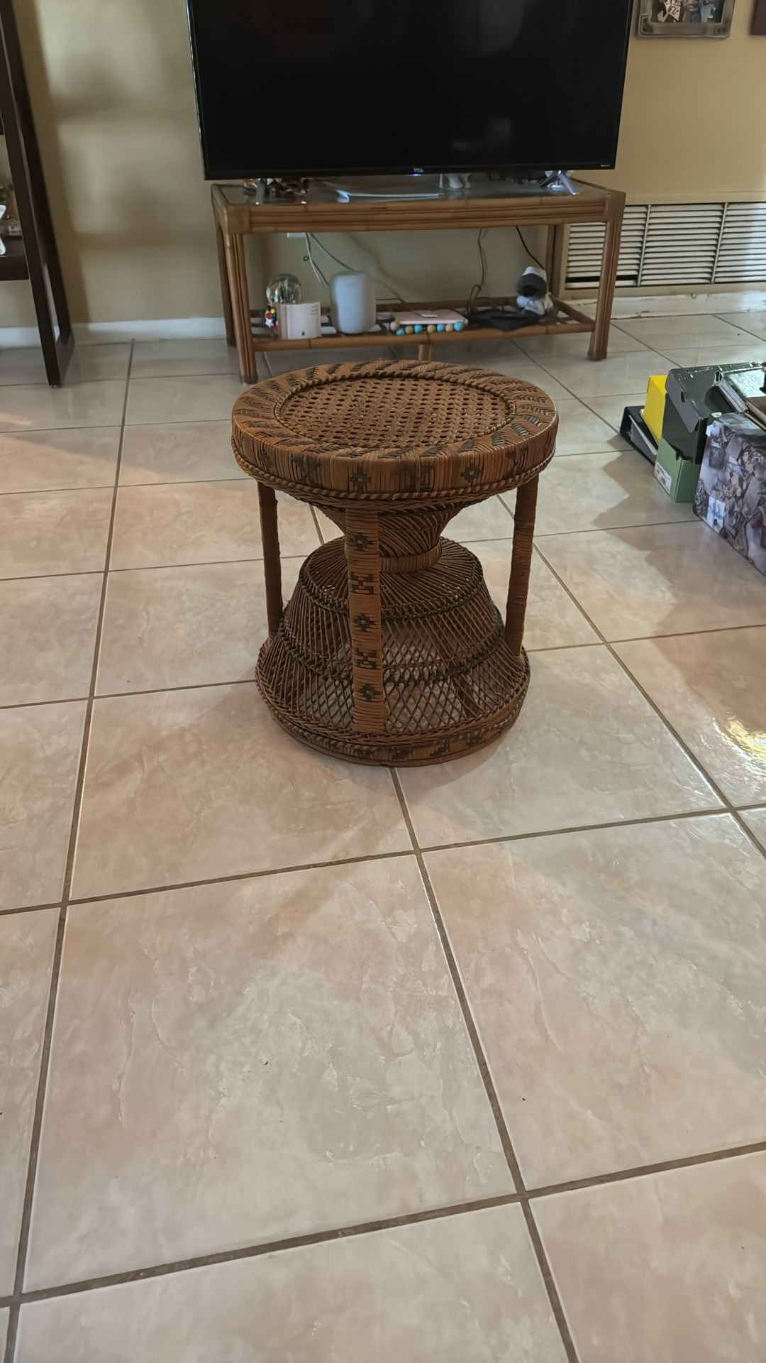 Wicker End Table