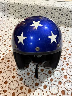 Vintage Daytona Captain America Stars Stripes Motorcycle Helmet Sz Medium As Is