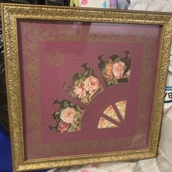 Framed Pink Roses Art 