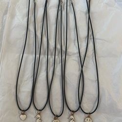 Girls Necklaces Heart Seahorse Diamond Happy Face