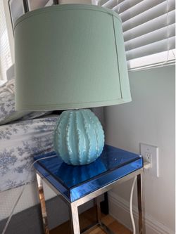 Blue ceramic lamp $20