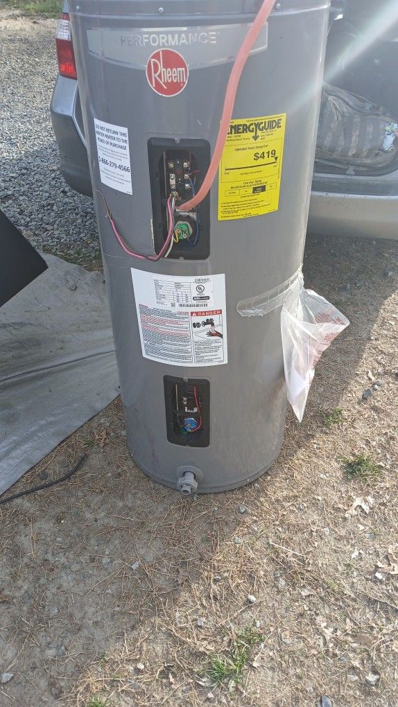 Rheem 40-Gallon Electric Water Heater.