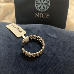 Nice And Bella  Rhodium Ring 
