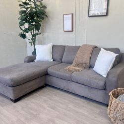 WE DELIVER! 🚚 - MaxHome Gray Modern Microfiber L Sectional Couch with Reversible Chaise