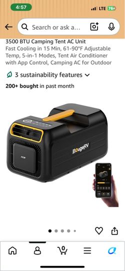 BougeRV portable AC unit with a 2000 w pure sine inverter and a DC to DC charger