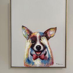 Cute Dog with Gold Frame