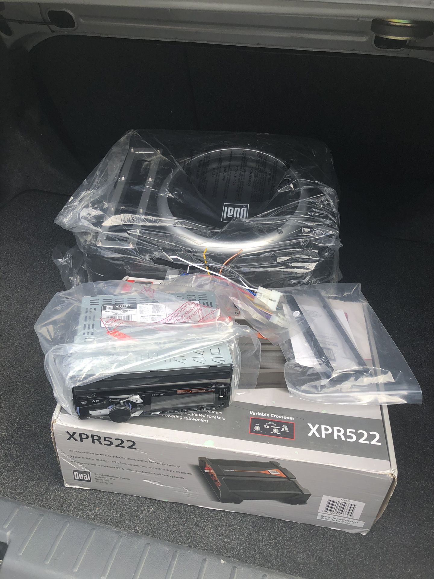 Car stereo amplifier and subwoofer