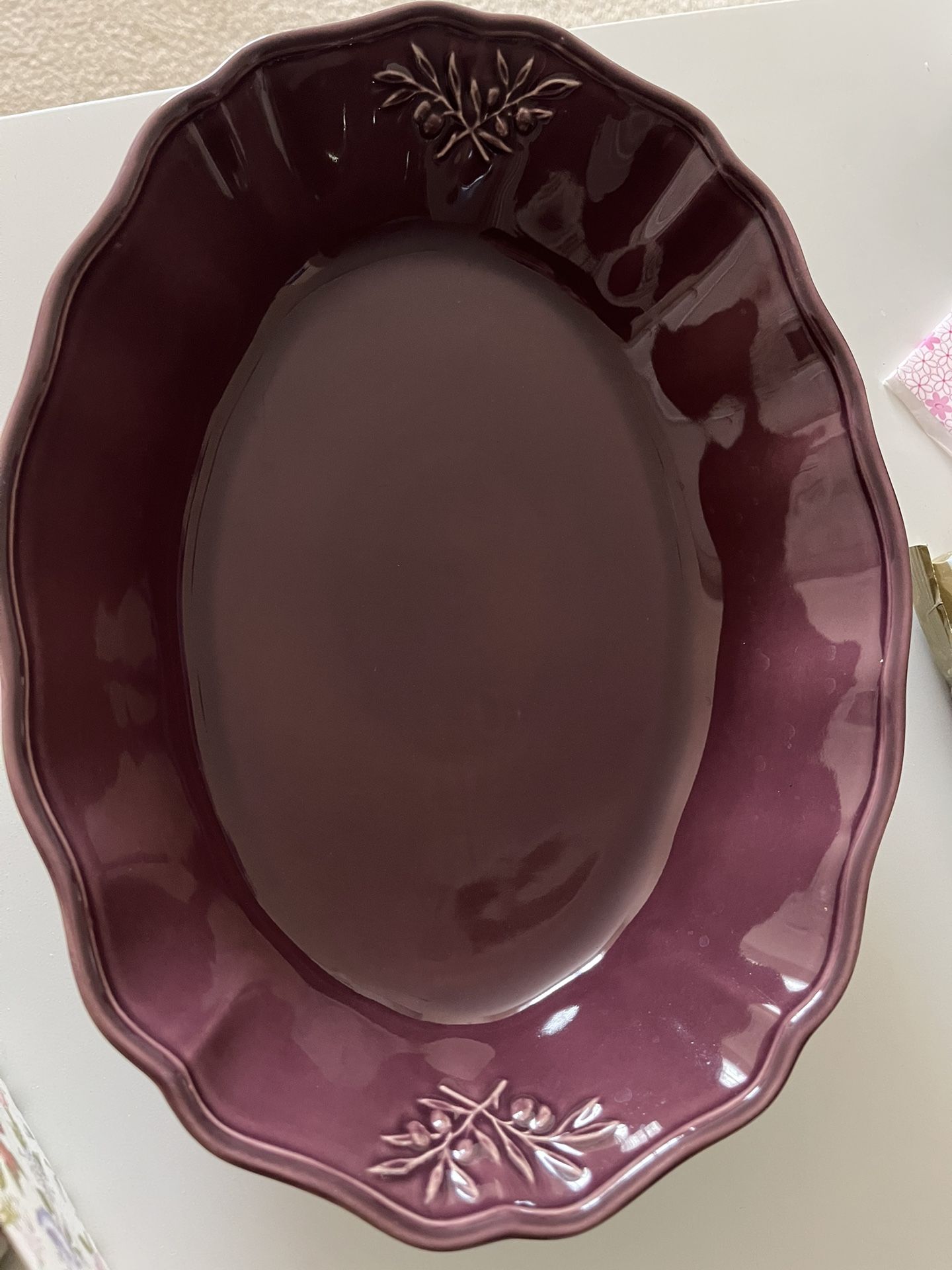 Oval Serving Burgundy Casserole
