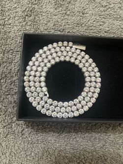 14K Silver Tennis Chain MOISSANITE!
