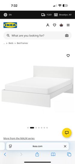 Ikea Malm Bed Frame - Full, White