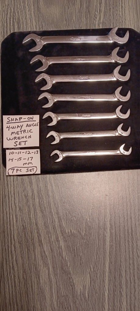 Snap-on 7 Piece 4 Way Angle Metric Wrench Set