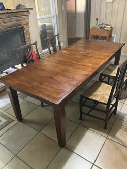 Pottery Barn Farm Dining Table and Vintage Mule Eared Chairs