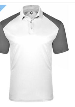 Men's 2XL White/ Charcoal Polo