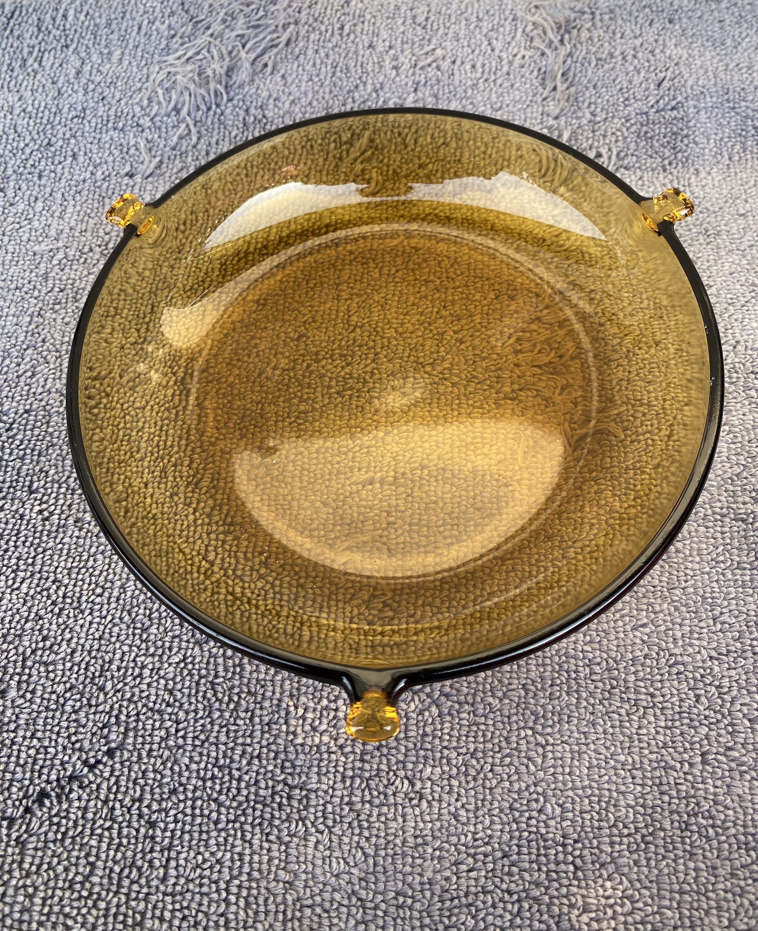 Vintage Amber Color Round Depression Glass Plate 6”
