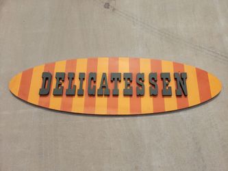 Heavy Wooden 6 foot long DELICATESSEN Raised Letter Sign