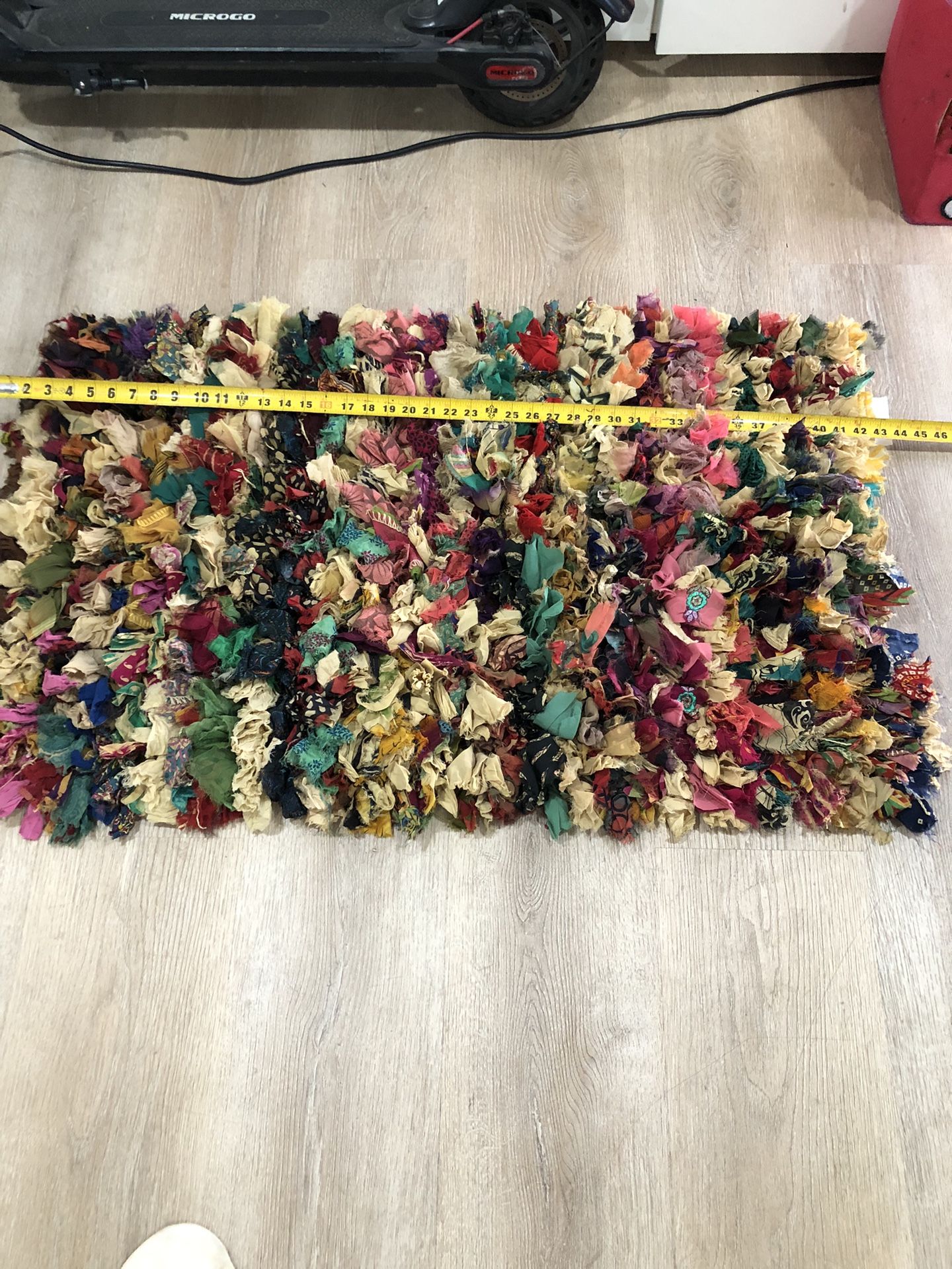 Handmade Bohemian Shaggy Rag Rug 25x42