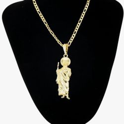 14K Gold Plated Saint Jude Pendant Necklace