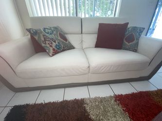 White leather couch