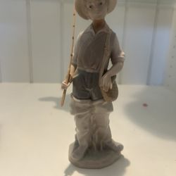 Lladro Figurine Boy Going Fishing