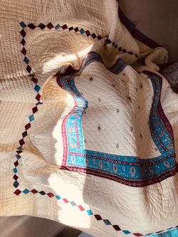 Patchwork Quilt with Paisley Border