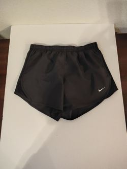 Nike Tempo Girls's Running Shorts, black, elastic waistband and reflective logo, size L
