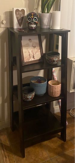 Dark Brown 4-Tier Wooden Bookshelf