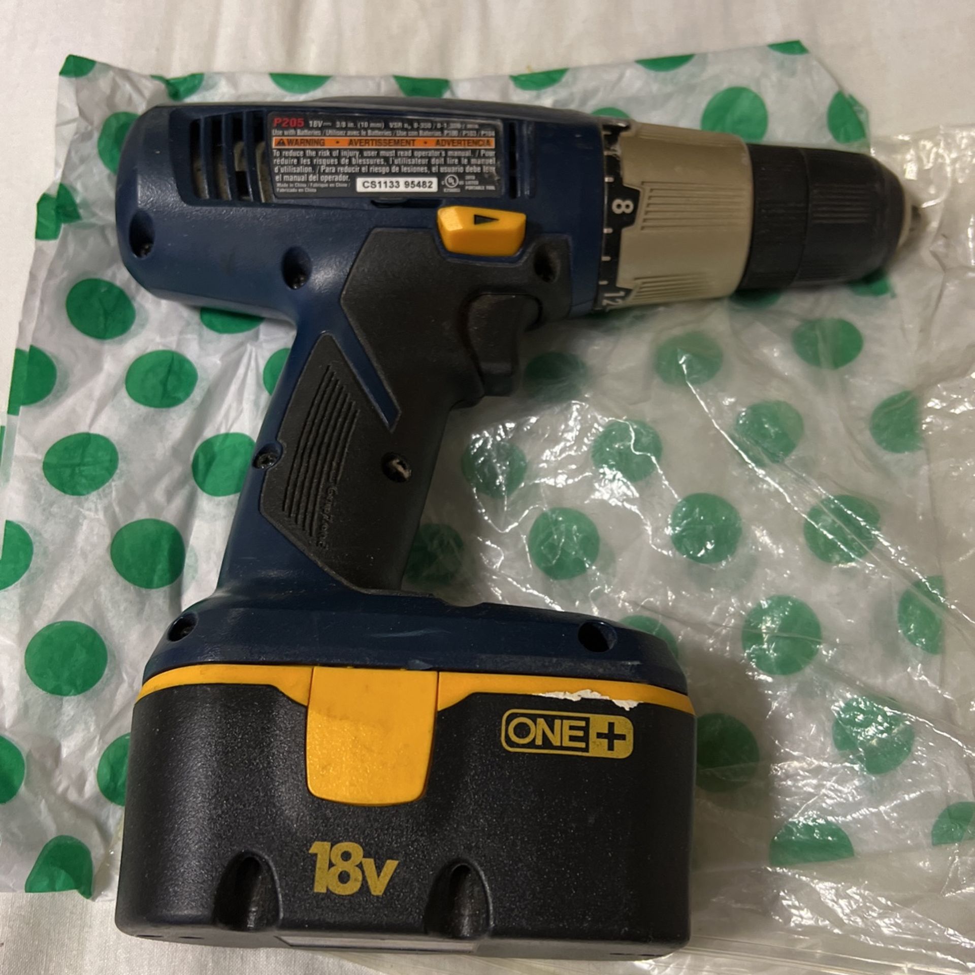 Ryobi Cordless Drill 18V P205 Battery for Sale in Redlands CA OfferUp