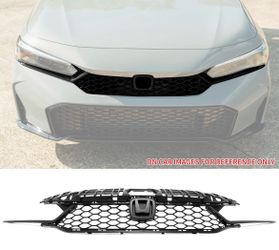 25-26 Honda Civic Type R Style Front Bumper Upper Grill Matte Black