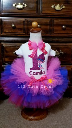 Trolls Multi layers Tutu Outfit
