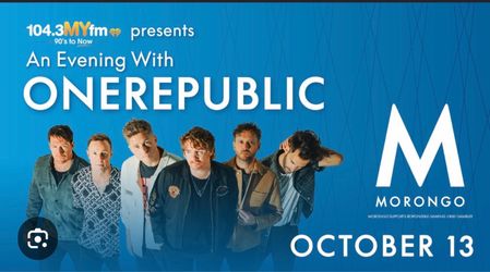 OneRepublic Concert Ticket – Morongo October 13
