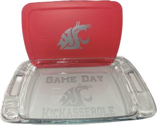 WSU Game Day Etched Kickasserole Dish