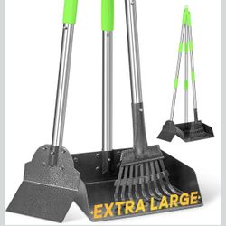 TOOGE Larger Pooper Scooper, Dog Pooper Scooper for Large Medium Small Dogs Heavy Duty Long Handle Metal Tray Rake Shovel Set for Yard GrassBRAND NEW