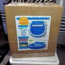 SUN SQUAD 7.5 FT FAMILY ABOVE GROUND INFLATABLE POOL WITH BENCH- NEW