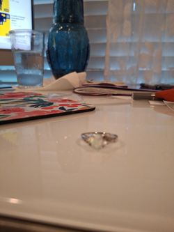 Silver Ring with Large Clear Stone