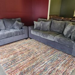 DEAL OF DAY! Brand New Byers Market Slate Mink Oversized Sofa & LS Sets (Also Available Ghost Grey)