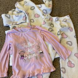 Girls Size 6 Sleepwear Set With Robe 