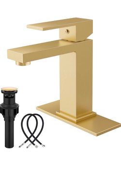 Brushed Gold Single Handle Bathroom Faucet