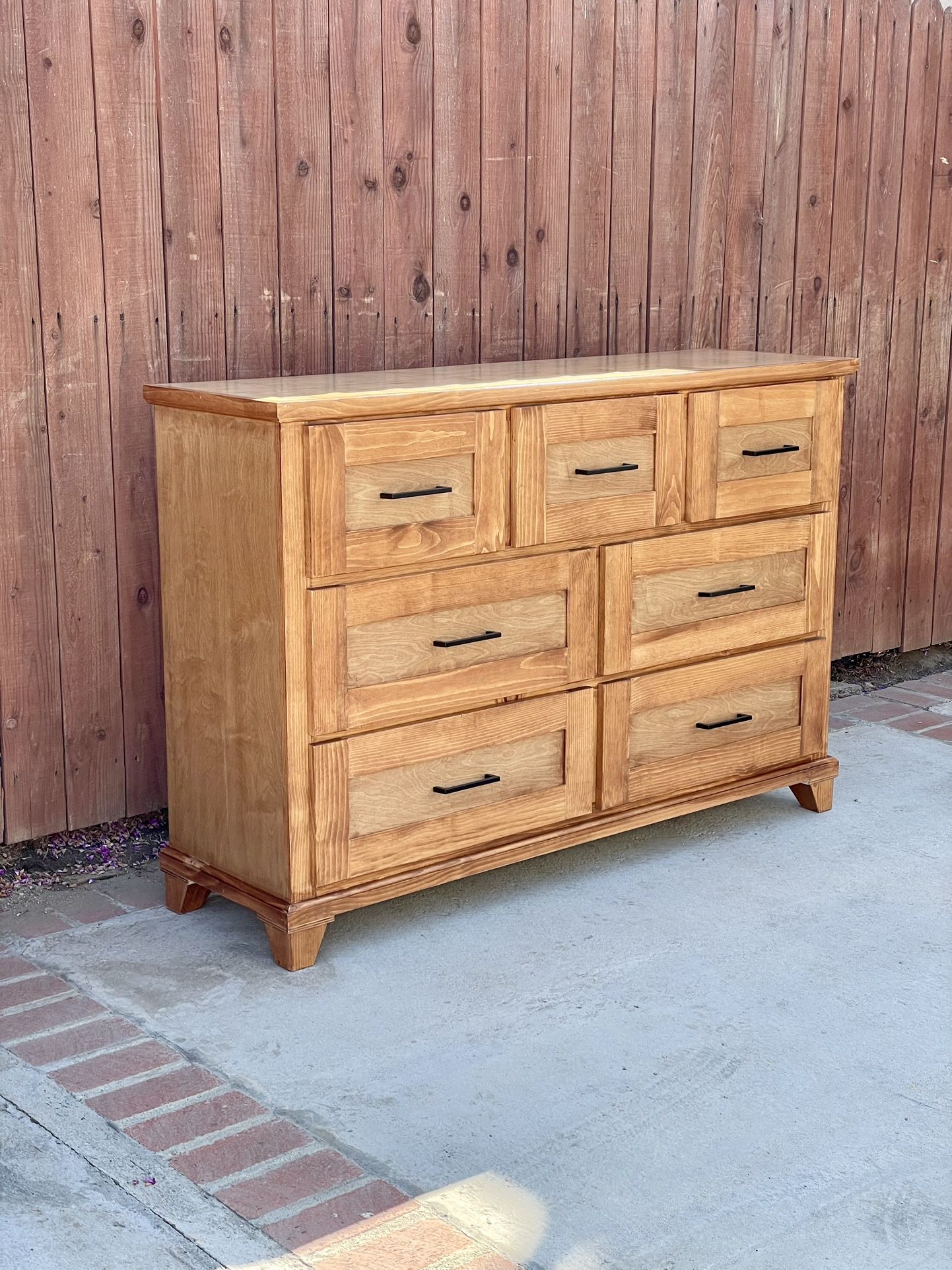 Solid Wood Brown 6 Drawer Dresser