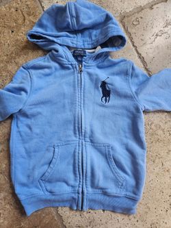 GENUINE RALPH LAUREN FRENCH TERRY BIG PONY ZIP UP HOODIE SIZE 7