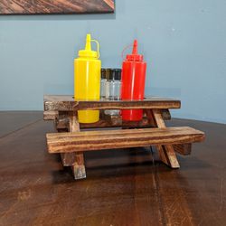 Mini Picnic table condiment holder