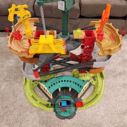 Thomas & Friends Multi-Level Toy Track Set, Trains & Cranes Super Tower with Thomas & Percy Engines