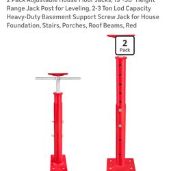 2Pack Adjustable House Floor Jacks, 19"-38"