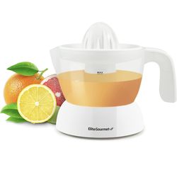 Elite Gourmet ETS-411 BPA-Free 30-Watt Electric Citrus Juicer Extractor: Compact Large Volume Pulp Control Oranges, Lemons, Limes, Grapefruits with Ea